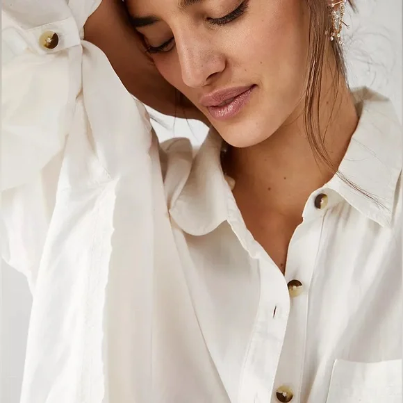 ✨HPx2✨ NWTS FP POPLIN TOP (M) - Picture 7 of 11